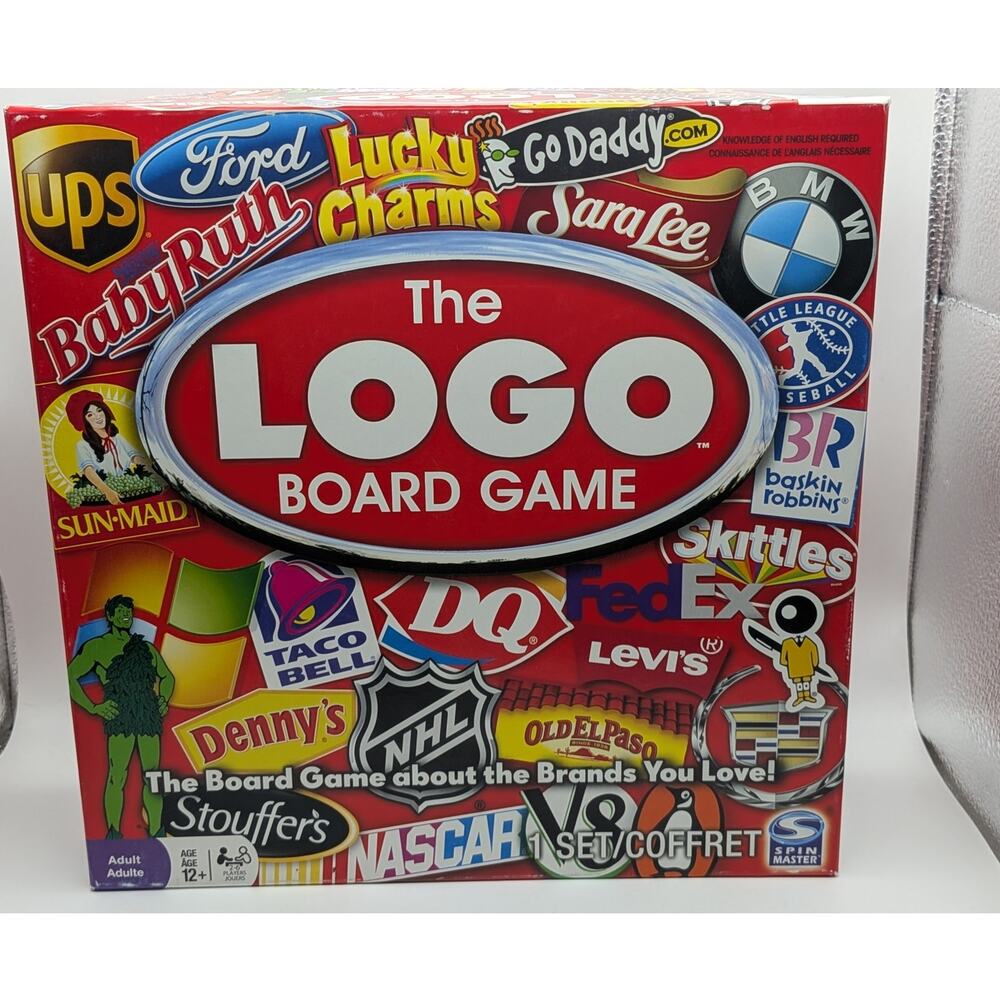 The LOGO Board Game Brands Trivia Family Party Game Spin Master 2011 Complete